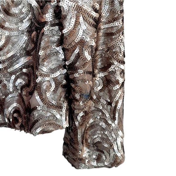 Warehouse Pewter Sequin Jacket Blazer size 4 - Picture 2 of 6
